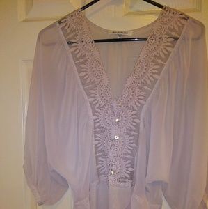 Peasant top, light coffee brown color